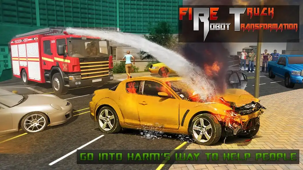 Play Robot Firefighter Rescue Fire Truck Simulator 2018 as an online game Robot Firefighter Rescue Fire Truck Simulator 2018 with UptoPlay