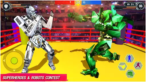 Play Robot Ring Fight Battle: Robots Fighting Games as an online game Robot Ring Fight Battle: Robots Fighting Games with UptoPlay