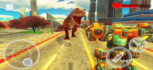 Play Robot Vs Dinosaur Simulator as an online game Robot Vs Dinosaur Simulator with UptoPlay