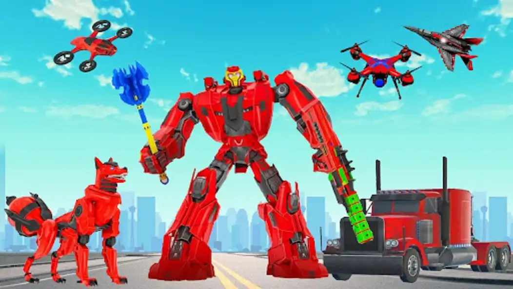 Play Robot War Drone Robo Transform as an online game Robot War Drone Robo Transform with UptoPlay