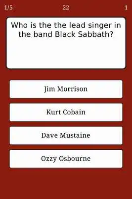 Play ROCK QUIZ - SONGS AND ARTISTS