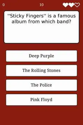 Play ROCK QUIZ - SONGS AND ARTISTS