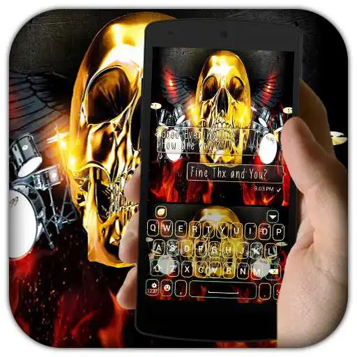 Free play online Rock skull keyboard Theme  APK