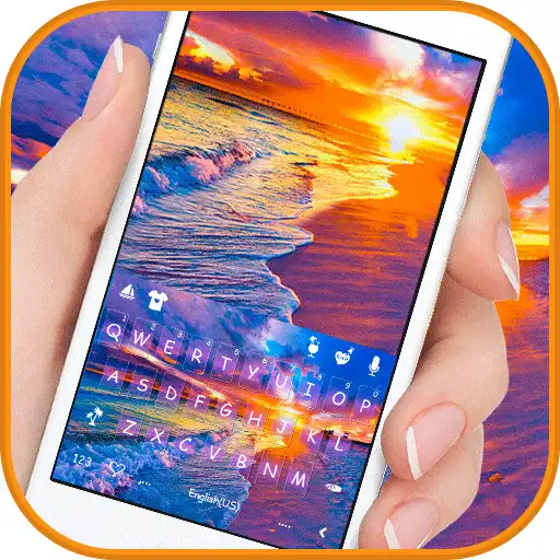 Play Romantic Colorful Beach Keyboard Theme APK