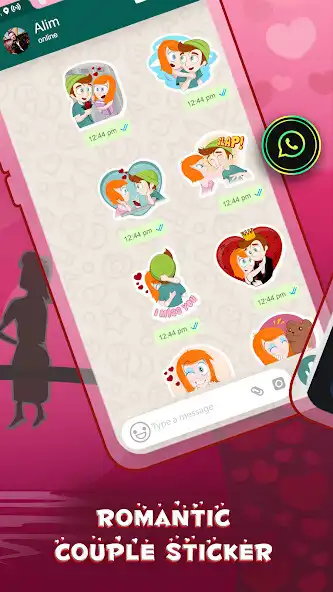 Play Romantic Couple WA Stickers as an online game Romantic Couple WA Stickers with UptoPlay
