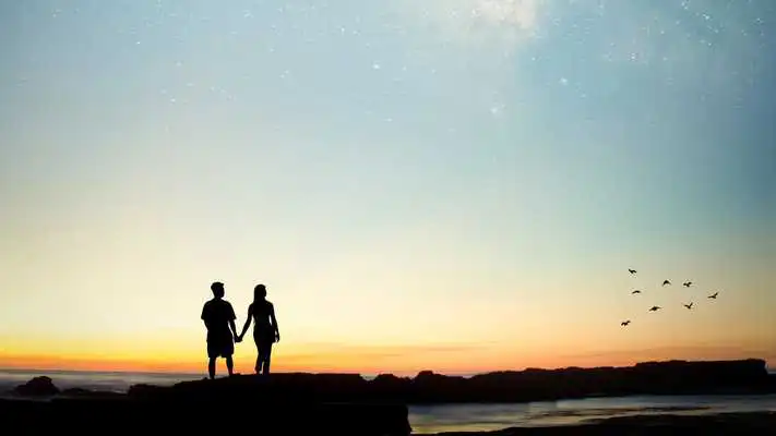 Play Romantic silhouette. Wallpaper