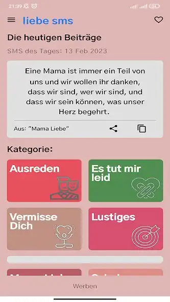 Play Romantische Liebes SMS 2023 as an online game Romantische Liebes SMS 2023 with UptoPlay