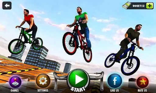 Play Rooftop Bicycle Stunt Rider 3D
