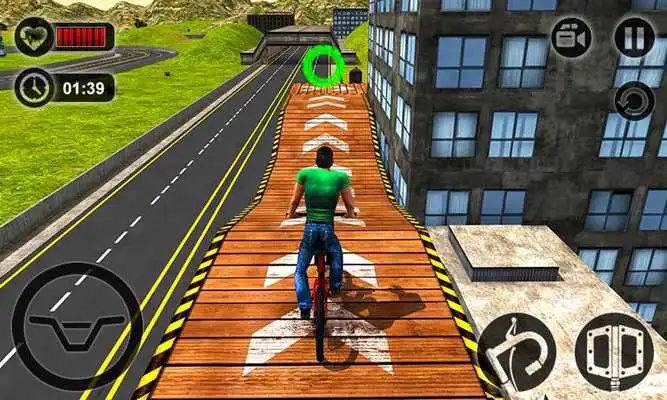 Play Rooftop Bicycle Stunt Rider 3D
