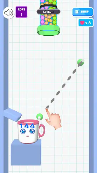 Play RopeCupBall as an online game RopeCupBall with UptoPlay