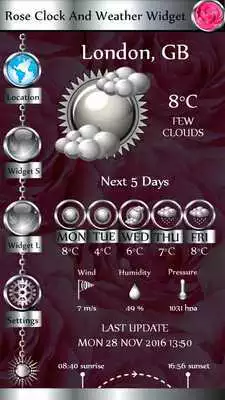 Play Rose Clock And Weather Widget