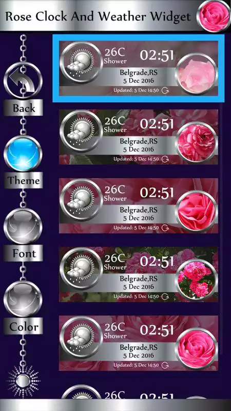 Play Rose Clock And Weather Widget