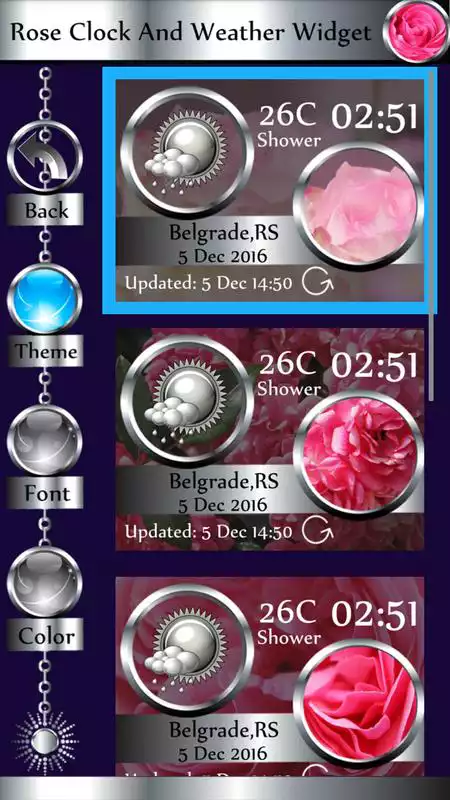 Play Rose Clock And Weather Widget