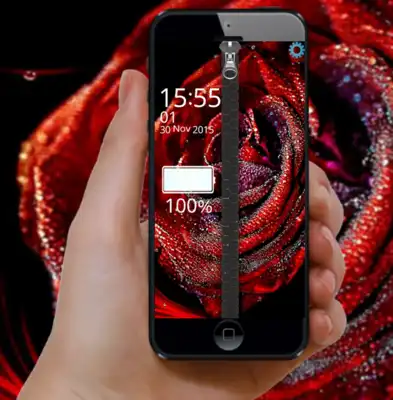 Play Rose Glitter zip Screen Lock