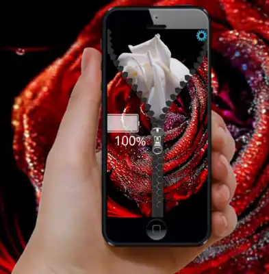 Play Rose Glitter zip Screen Lock