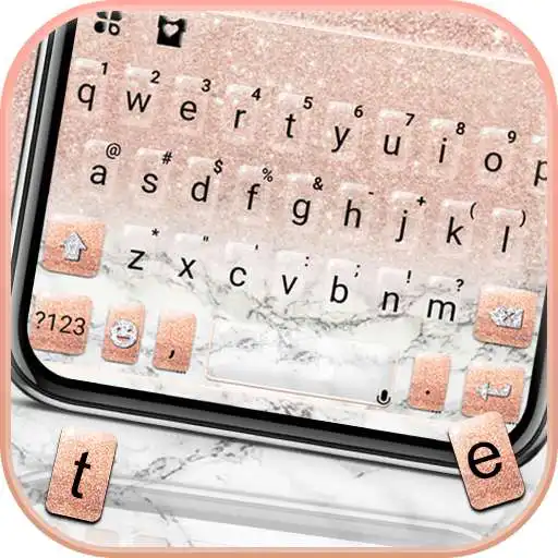 Play Rose Gold Glitter Marble Keyboard Theme APK