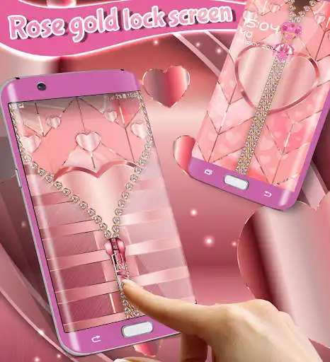 Play Rose gold lock screen zipper  and enjoy Rose gold lock screen zipper with UptoPlay