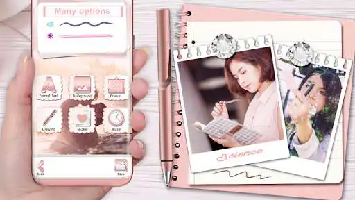 Play Rose Gold Pink Notes with Photo  and enjoy Rose Gold Pink Notes with Photo with UptoPlay