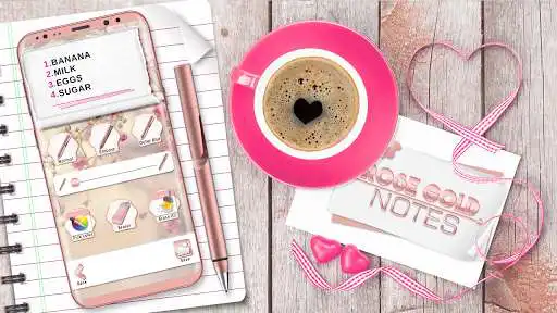 Play Rose Gold Pink Notes with Photo as an online game Rose Gold Pink Notes with Photo with UptoPlay