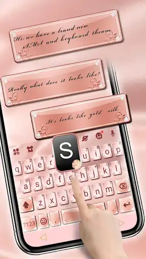 Play Rose Gold Silk Keyboard Theme  and enjoy Rose Gold Silk Keyboard Theme with UptoPlay