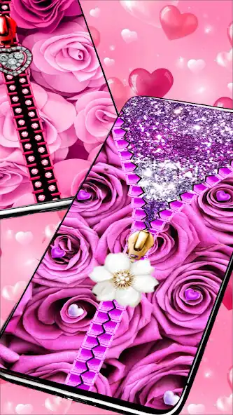 Play Rose Heart Zipper Lock Screen as an online game Rose Heart Zipper Lock Screen with UptoPlay