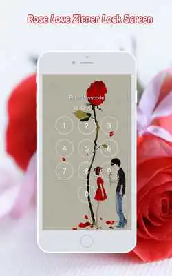 Play Rose Love Zipper Screen Lock