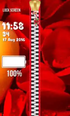 Play Rose Petals Zipper Lock Screen