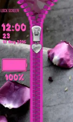 Play Rose Petals Zipper Lock Screen
