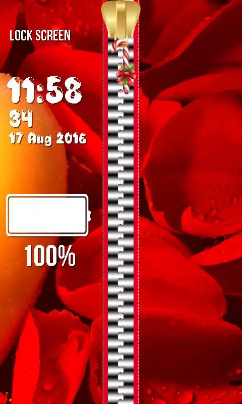 Play Rose Petals Zipper Lock Screen