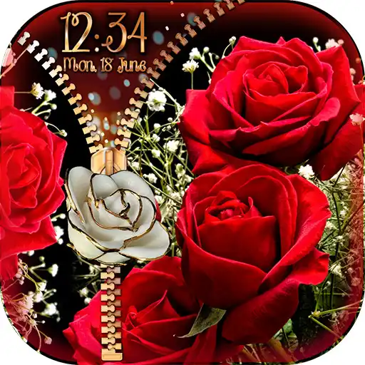 Run free android online Rose Theme Zipper Lock Screen APK
