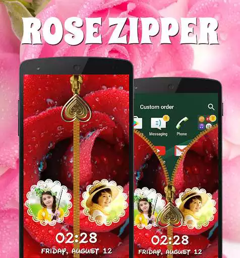 Play Rose Zipper Lock Screen