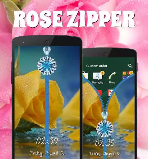 Play Rose Zipper Lock Screen