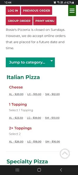 Play Rosies Pizzeria as an online game Rosies Pizzeria with UptoPlay