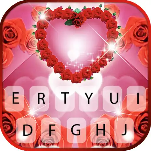 Play Rosy Hearts Keyboard Background APK