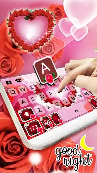 Play Rosy Hearts Keyboard Background as an online game Rosy Hearts Keyboard Background with UptoPlay