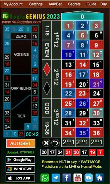 Play RouleGENIUS Roulette Predictor  and enjoy RouleGENIUS Roulette Predictor with UptoPlay