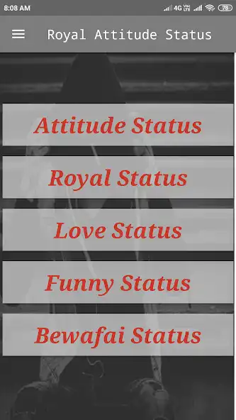 Play Royal Attitude Status in hindi  and enjoy Royal Attitude Status in hindi with UptoPlay