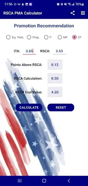 Play RSCA PMA Evaluation Calculator as an online game RSCA PMA Evaluation Calculator with UptoPlay