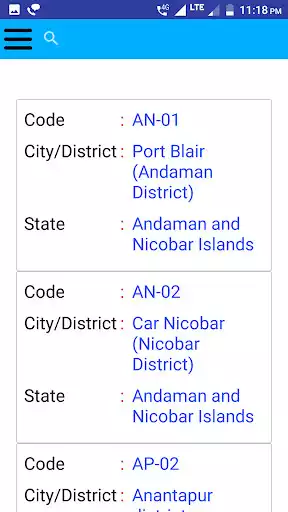 Play RTO STD ISD : India Codes