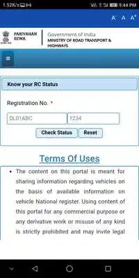 Play RTO Vehicle RC Status App 1.0 Play RTO Vehicle RC Status App 1.0