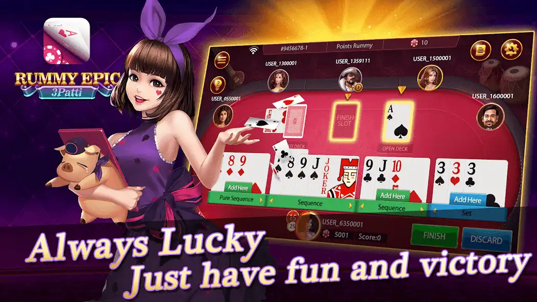 Play Rummy Epic - 3Patti as an online game Rummy Epic - 3Patti with UptoPlay