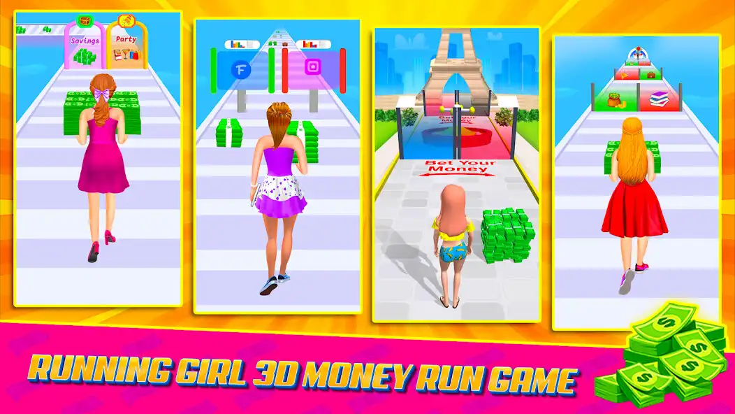 Play Running Girl 3D Money Run Game  and enjoy Running Girl 3D Money Run Game with UptoPlay