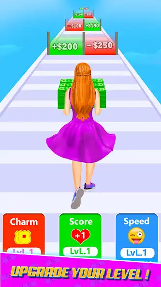 Play Running Girl 3D Money Run Game as an online game Running Girl 3D Money Run Game with UptoPlay