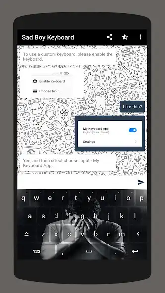 Play Sad Boy Keyboard Theme as an online game Sad Boy Keyboard Theme with UptoPlay