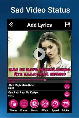 Play Sad Lyrical Video Status Maker