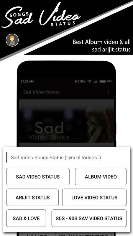 Play Sad Video Songs Status (Video Clip Status)