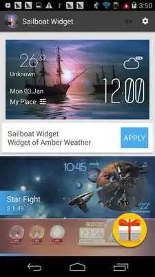 Play sailboat weather widget/clock