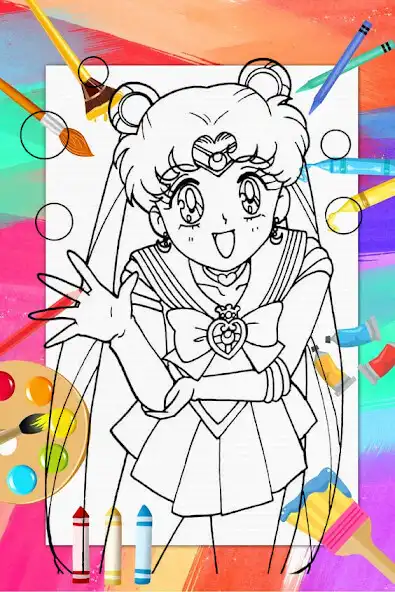 Play Sailor Moon Coloring Book  and enjoy Sailor Moon Coloring Book with UptoPlay