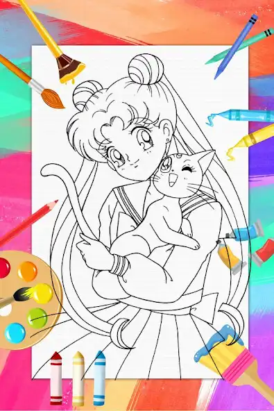 Play Sailor Moon Coloring Book as an online game Sailor Moon Coloring Book with UptoPlay