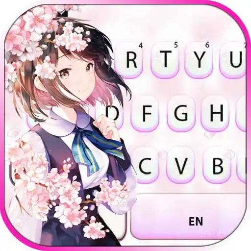 Play Sakura Breeze Girl Keyboard Background APK